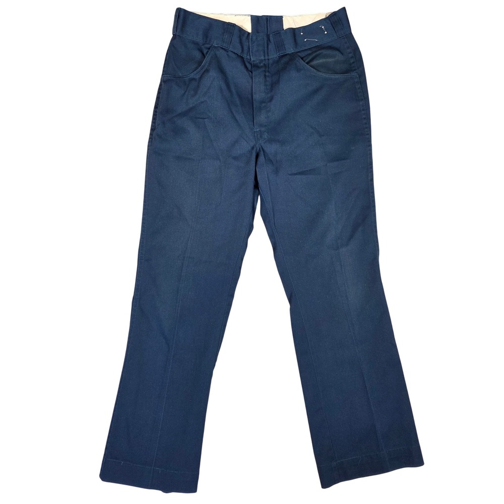 Vintage Dickies Navy Blue Work Pants Talon Zipper Straight Leg 33x30 Mens
